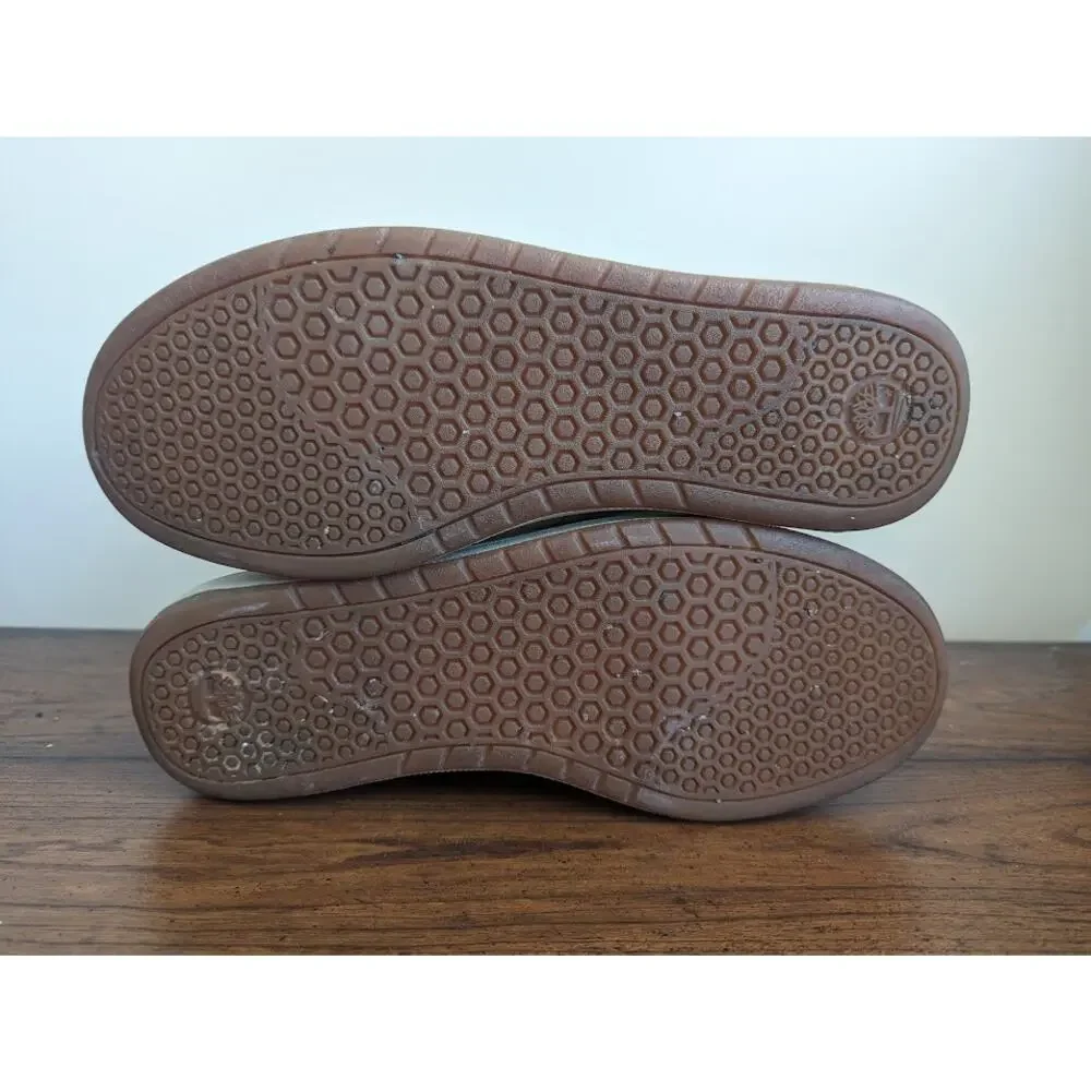 Timberland Light Brown Leather Boat Shoes with embossed logo Mens Size 10.5